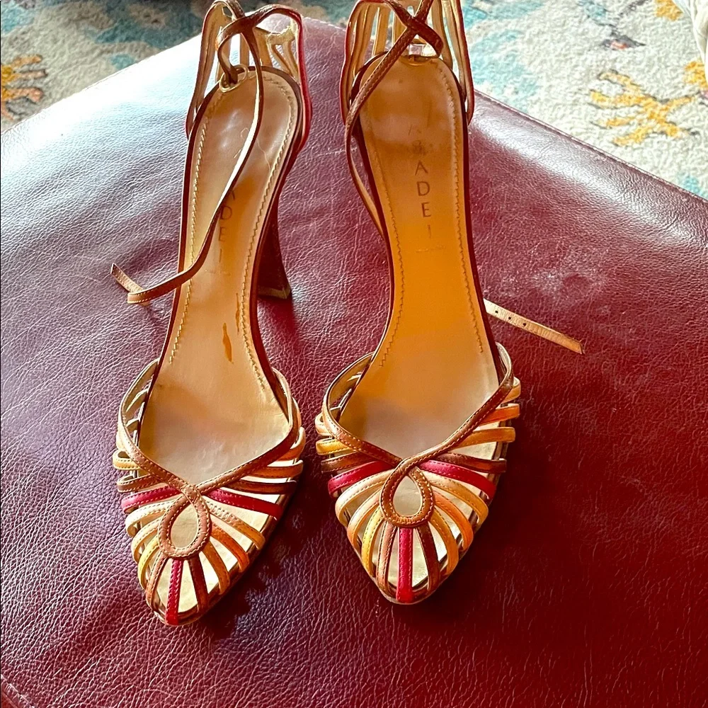 Casadei Multicolor Strappy 3” heel Sandals, Size 8B - Picture 1 of 10